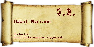 Habel Mariann névjegykártya